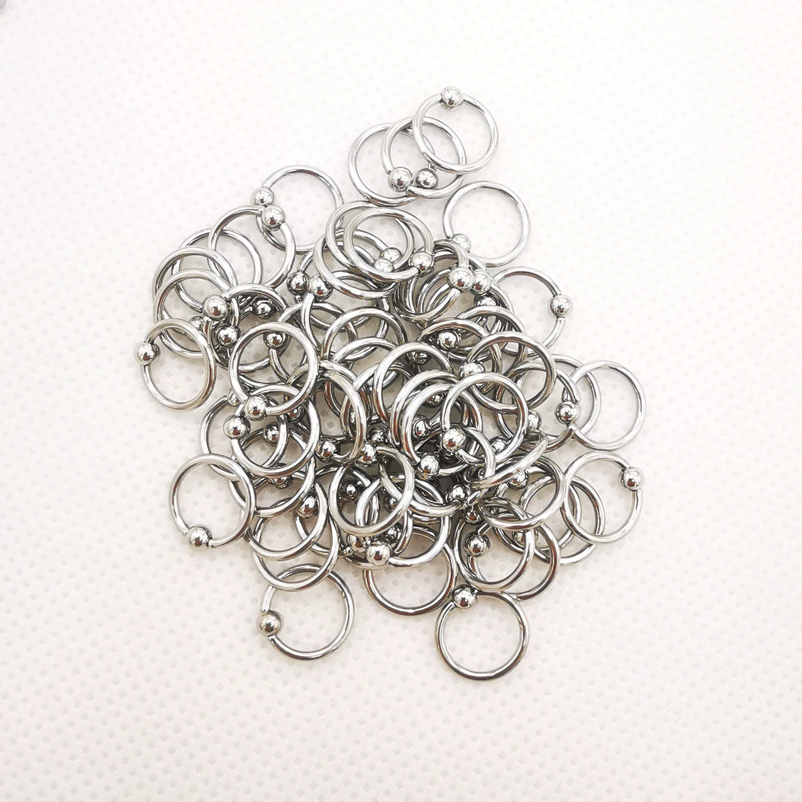 100pcs/lot Straight  Curved Cirvular Captive Bead Ring Labret Barbell Nose Eyebrow Lip Ear Studs Stainless Steel Body Jewelry