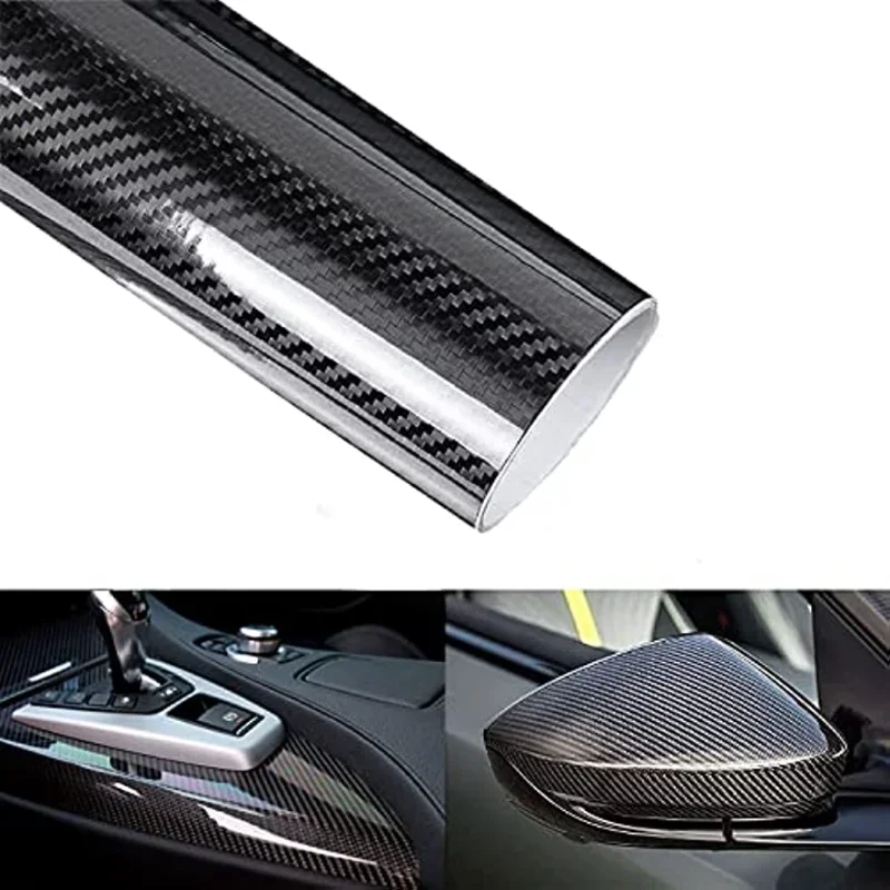 

Black 6D Carbon Fiber Vinyl Wrap Roll , Lypumso Super Glossy Car Film Featuring Bubble Free Air Release Technology