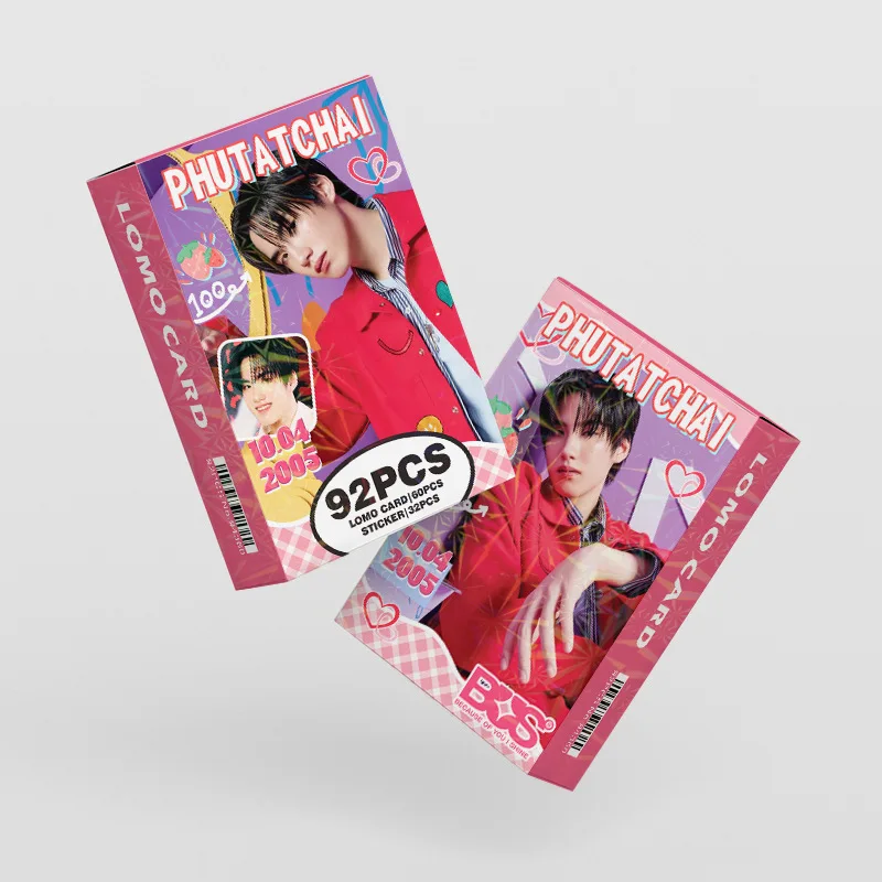 การ์ดมินิวงบอยกรุ๊ปเคป๊อป 92 ชิ้น, สินค้าของดารา, การ์ดรูปถ่ายสนับสนุนบนอินสตาแกรม, สติกเกอร์มินิ, การ์ดโลโมสองด้าน