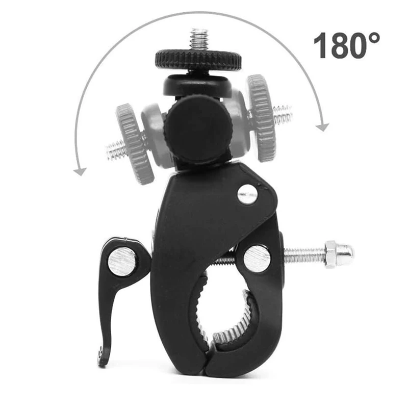 Motocicleta guiador tripé adaptador para Gopro herói, bicicleta bicicleta Clip, Camera Mount, Super Clamp, guiador Bar, 12, 11, 10, 9, 8, 7, 6