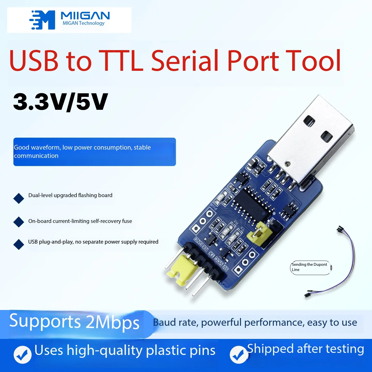 Dual-voltage High-speed USB to TTL Serial Converter Industrial Debugging Flashing Board