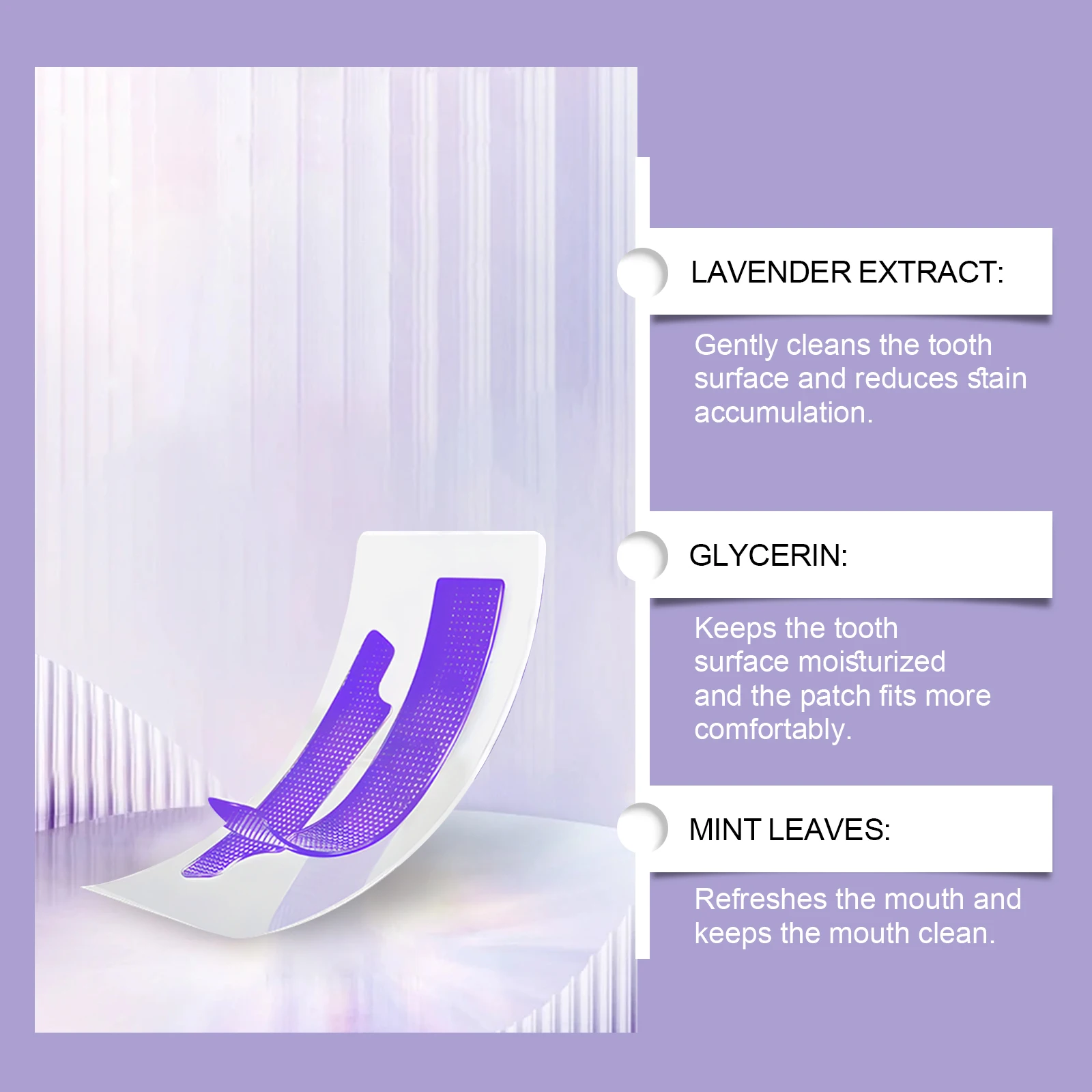 Purple Teeth Whitening Strips Bleaching Stains Remove Oral Whitening Supplies Tooth Stickers Remove Stains Care Stripes view 6