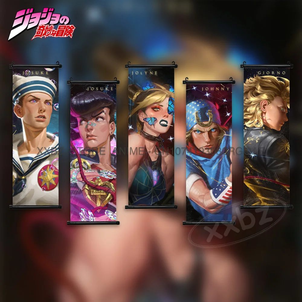 

JoJo's Bizarre Adventure Scrolls Picture Canvas Home Decor Dio Brando Anime Poster Jonathan Joestar Hanging Painting Wall Art