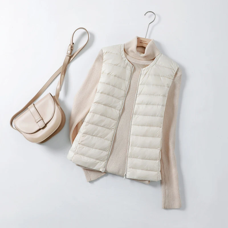 2023 Women\'s New Waistcoat Ultra Light Down Vest Women Portable Sleeveless Autumn Winter Warm Liner Overcoat