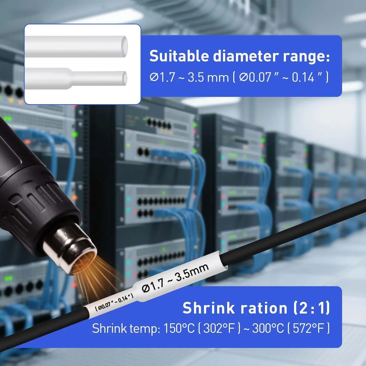 SUPVAN Schrumpfschlauch-Etikettenhülle, Schrumpfschlauch-Isolieretikett, geeignet für G15/G11/G18/G12/G21/G28/G25 Etikettiermaschinen – Detail 5