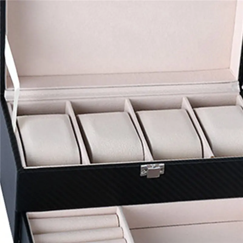 4Position Double-Layer Multi-Purpose Jewelry Watch Box Pu Leather Necklace Earring Bracelet Ring Storage Box Storage Box