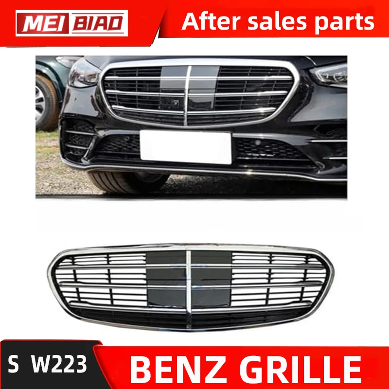 Grille For Mercedes Benz W223 S Class 2021 Upgrade  OEM 2238804000 With Camera With ACC  Black and Chrome Replace Sedan Radiator