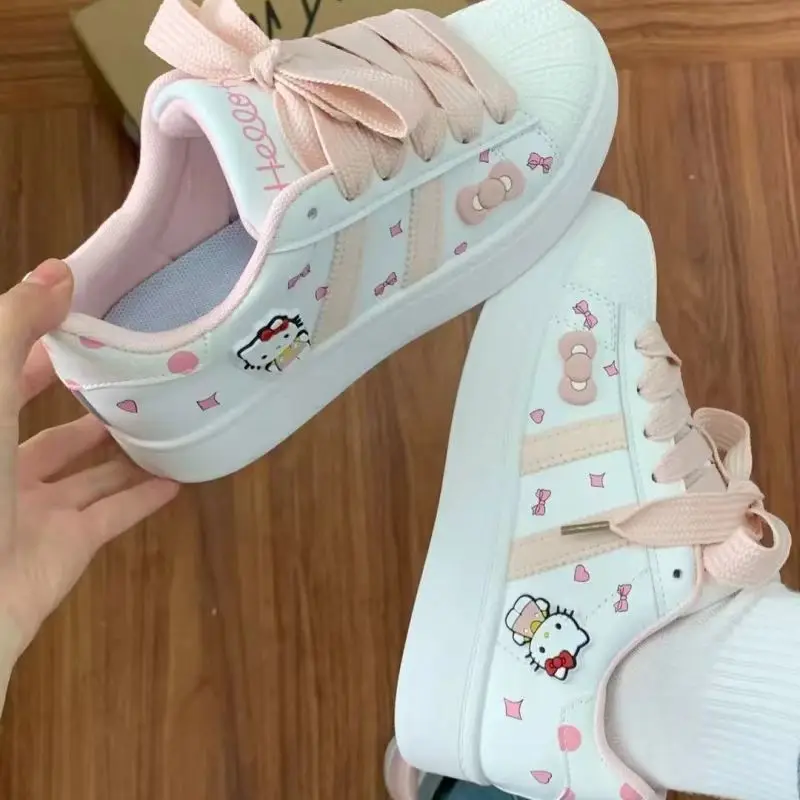 

Hello Kitty Casual Shoes Spring Autumn Cartoon Student Girl Shoes Outdoors Leisure Exercise Non-Slip Cute Sneakers Birthday Gift
