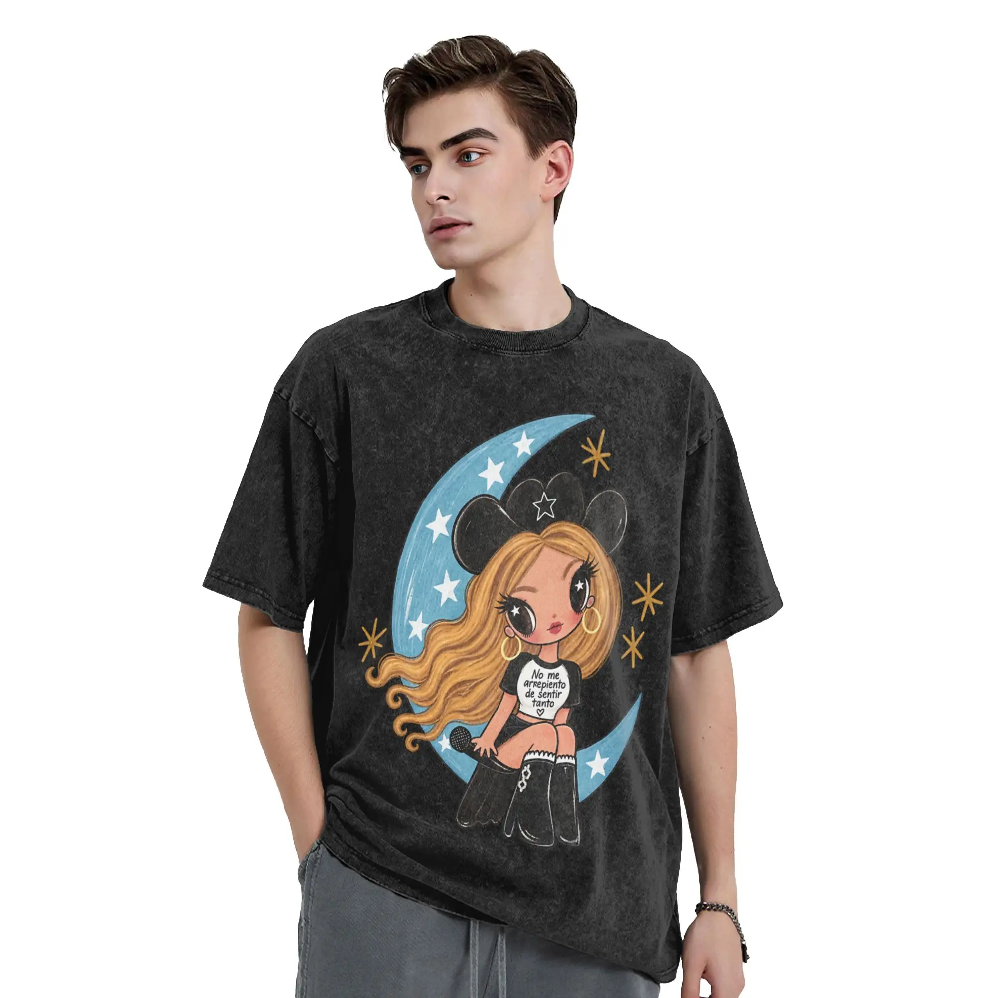 I don't regret feeling so much Karols G T Shirts Washed Cotton Harajuku T-Shirts Vintage Men Women Tops Streetwear Tee Shirt