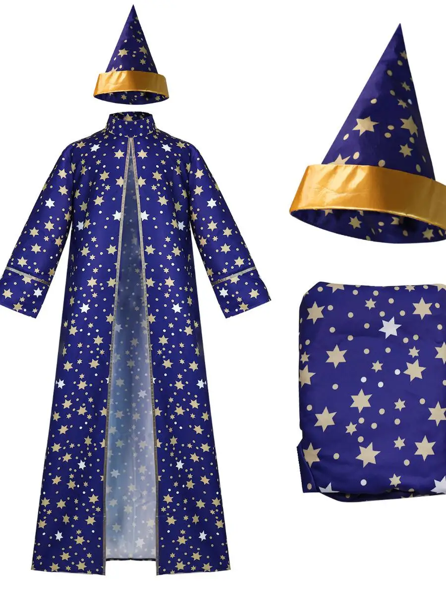 Nouveau loween Costume magique Cosplay longue Robe étoile lune sorcière Performance vêtements fée T ethnique femmes Faion scène tenue