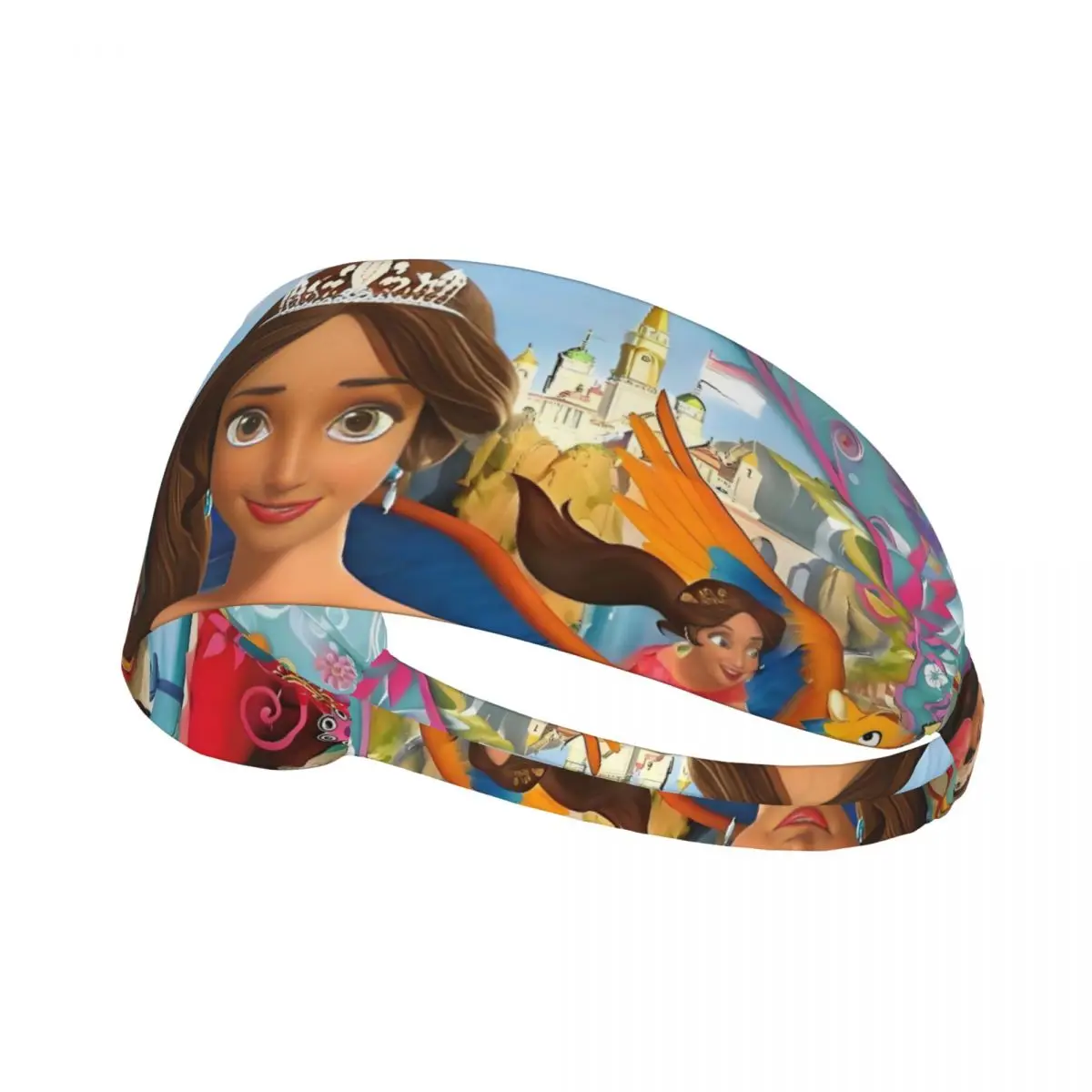 

Custom Elena Of Avalor Cartoon Gym Headband for Workout Non Slip Stretchy Cute Anime Moisture Wicking Sweatband Men Women