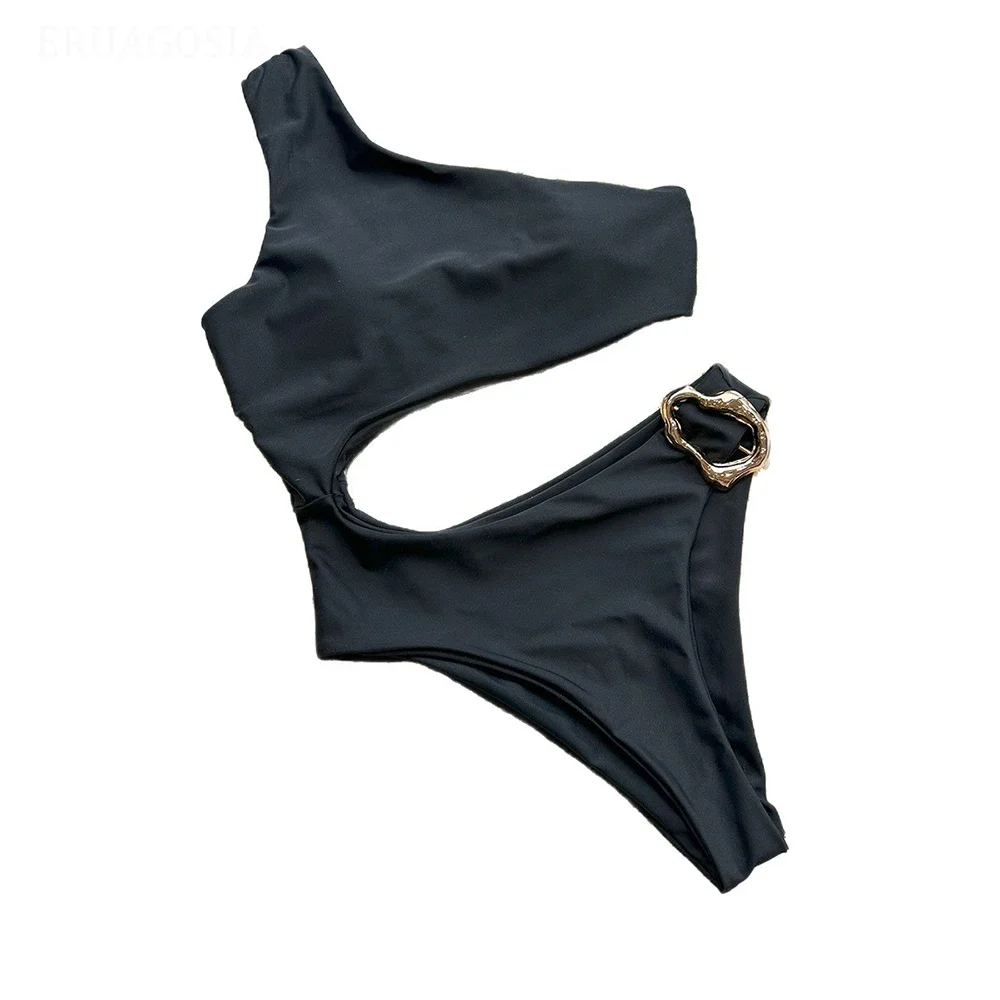 2026 2026 New One-Piece Swimsuit Sexy Cut-out Swimwear Women One Shoulder Bathing Suit Summer Vacation Bodysuits Female Beachwea