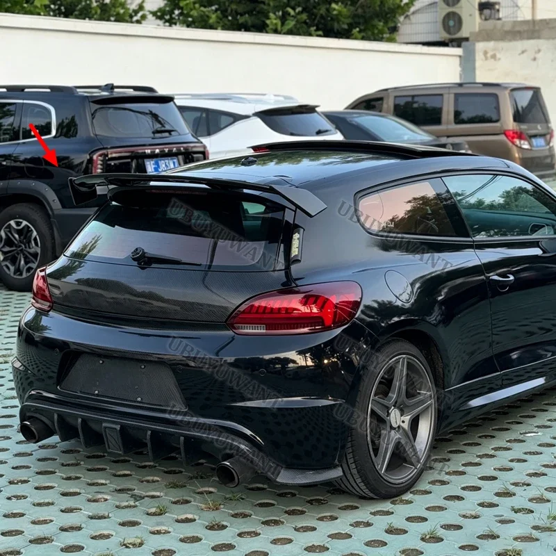 For Volkswagen Scirocco/R Carbon Surface Car Rear Trunk Wing ABS Material Refit Accessories Spoiler  2009-2017
