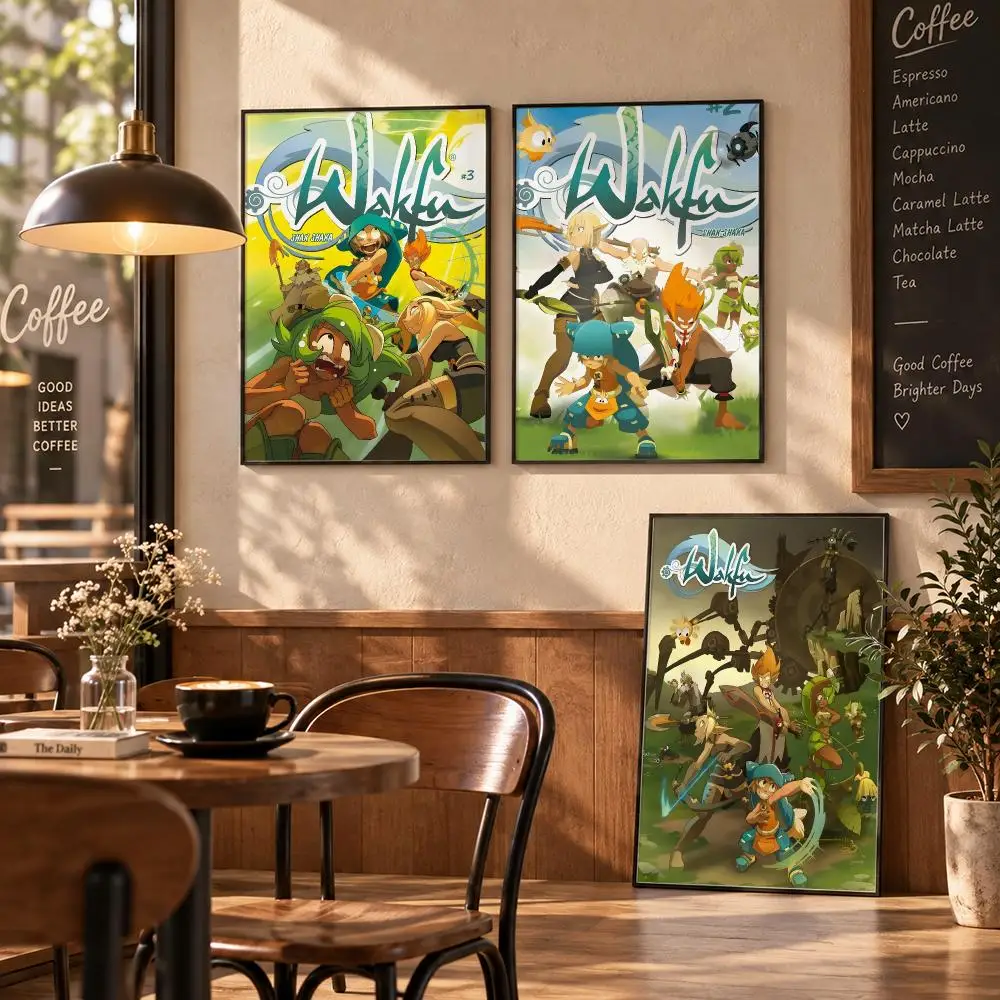 pretty video game w-wakfu Poster Stickers Painting Mural HD Wall Decals for Bedroom Living Room Home Self-Adhesive Decor Gift