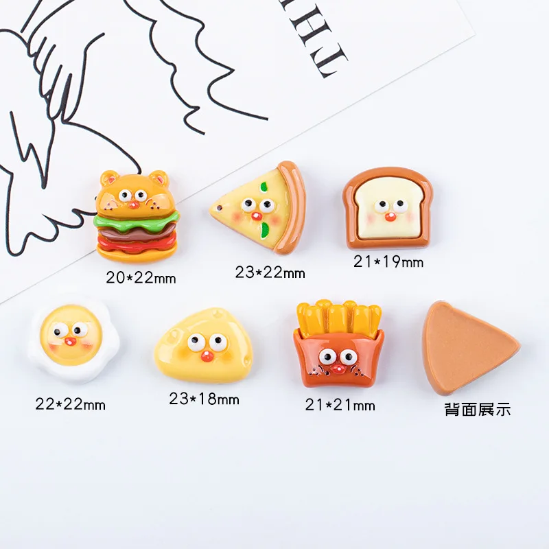6/12/20PCS Cartoon Kawaii Burger Fries Resin Colorful Mini Cute Ornament DIY Home Decor Desktop Accessories Gifts 2025 New