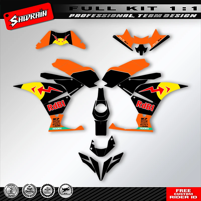 

Sawrain Motorcycle Graphics Backgrounds Decals Stickers Kit Number Name Custom For KTM RC250 390 2017 2018 2018 2020 003