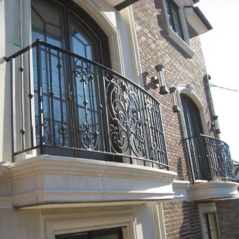 Discount Outdoor Wrought Iron Balcony Railing French Design Style Factory Price Main House Application