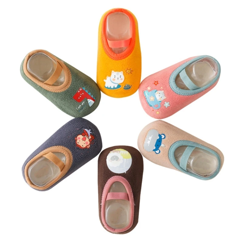 

Baby Non-Slip Floor Socks Children Rubber Sole Socks Breathable Cartoon First-Walker Shoes Infant Rubber Soles Shoes