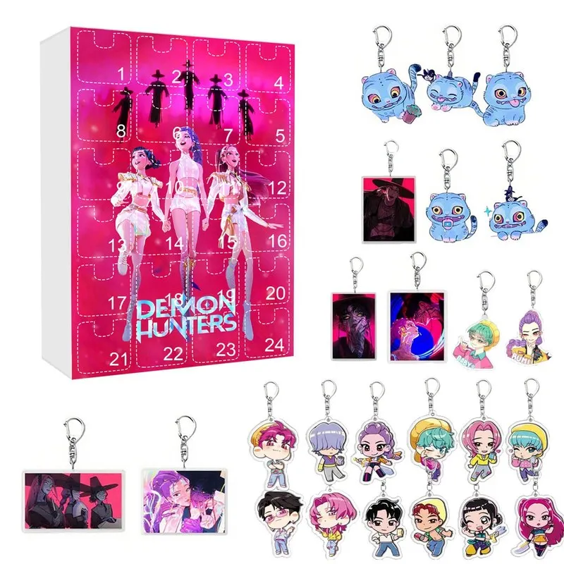 Kpop Demon Hunter Girl Group Christmas Advent Calendar Blind Box Keychain Christmas Countdown Advent Calendar Gift 24 Days