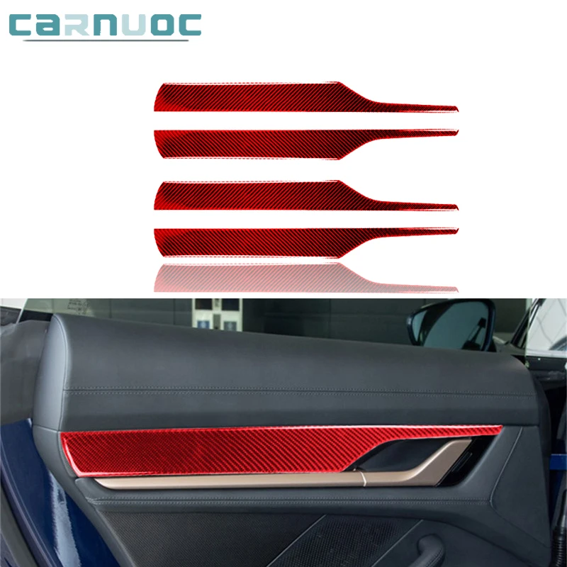 

Carbon Fiber Door Panel Stickers Cover For Porsche Taycan 2019 2020 2021 2022 Car Interior Decorative Accessories