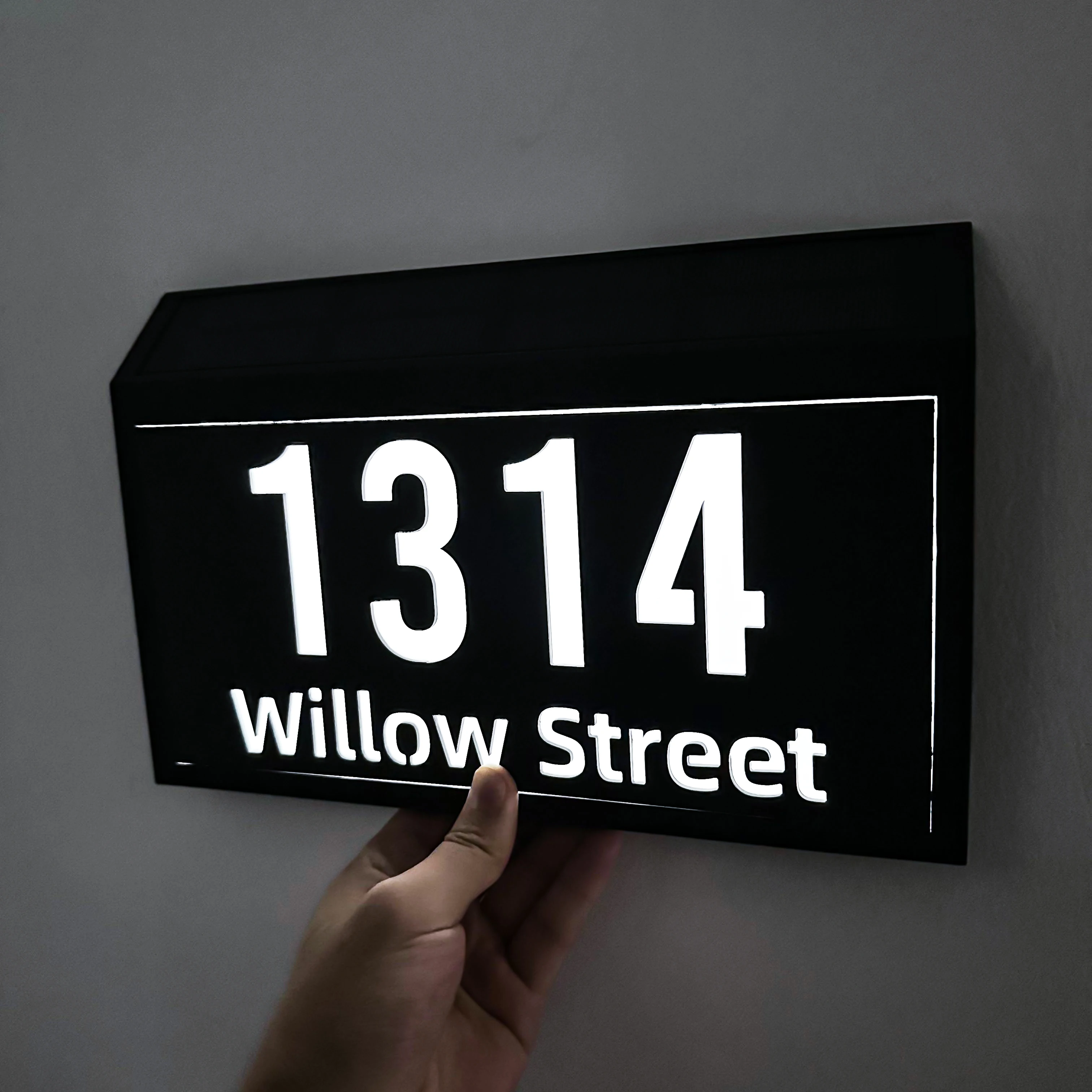 شخصية رقم المنزل في الهواء الطلق ضوء الشمس LED الخلفية عنوان اللوحة في الهواء الطلق مخصص منزل تسجيل لديكور باب المنزل #4