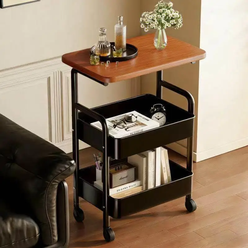Multi-Layer Storage Rack Mobile Small Cart Floor Standing Snack Organizer Home Storage Shelf Fall/Winter Season Product