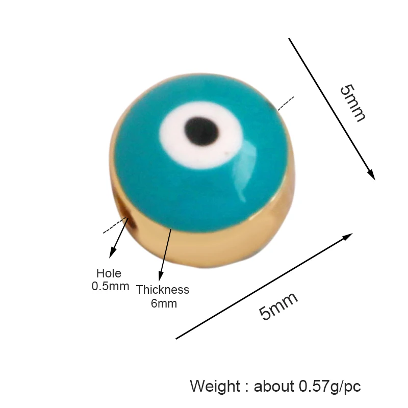 Colourful Enamel Evil EYe Dice Rainbow Watermelon Coconut Tree Bead,18K Gold Plated DIY Bracelet Necklace Accessories Supply K65
