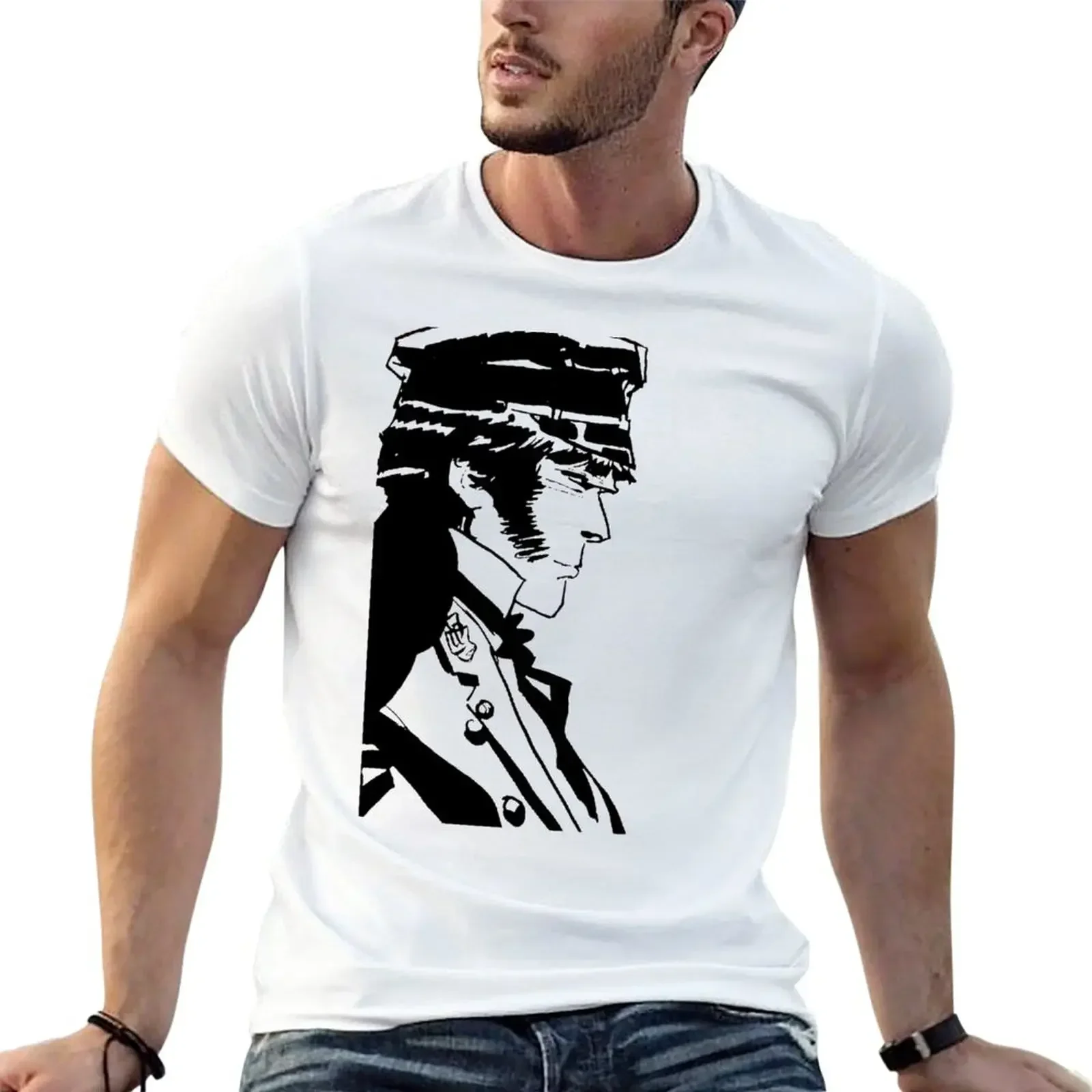 Corto Maltese-Held Van De Oceaan T-Shirt Korte Mouw T-Shirt Plus Size Tops Esthetische Kleding Getailleerde T-Shirts Voor Mannen