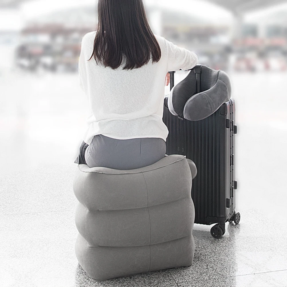 

Inflatable Footrest For Airplane Travel Adjustable Height Comfortable Pvc Wear-Resistant Collapsible Lightweight Foot