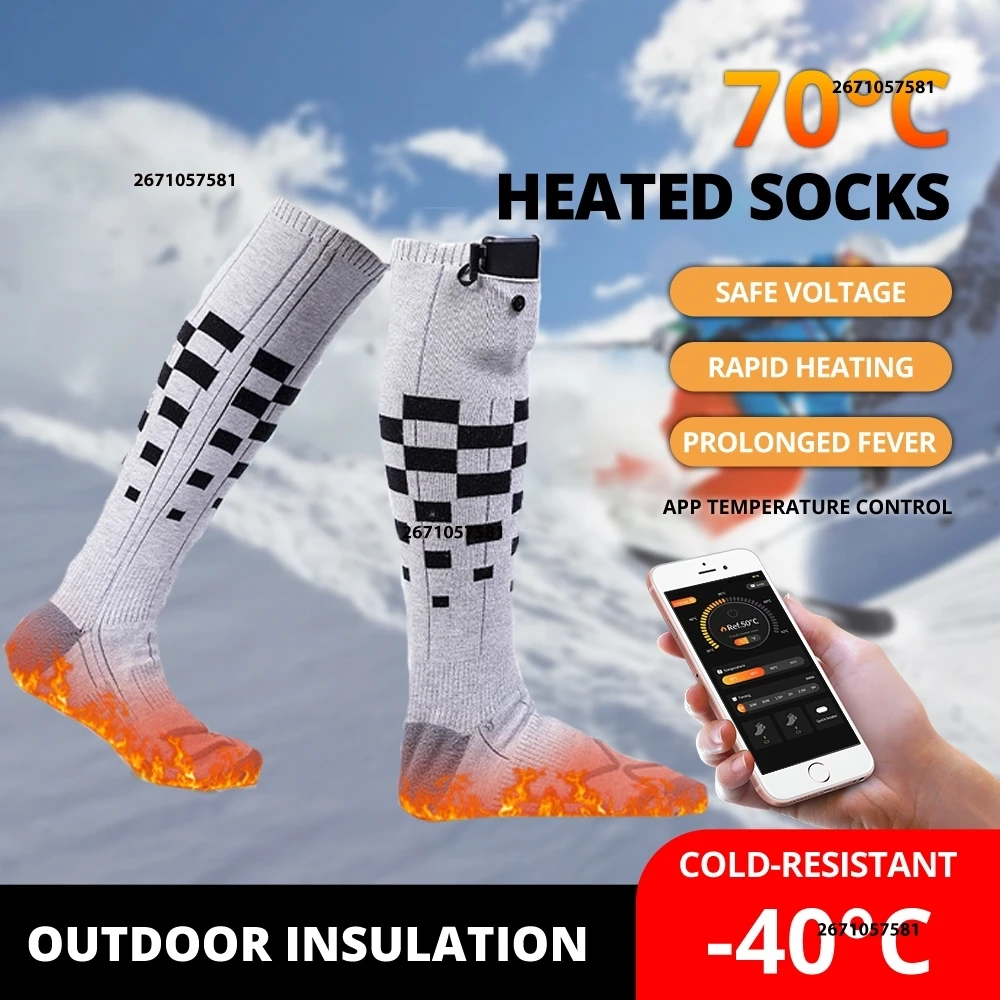 

APP Control Heating Socks With 5000mah Battery Thermal Heated Foot Warmer Ski Sports Winter Electric heated Ski Socks