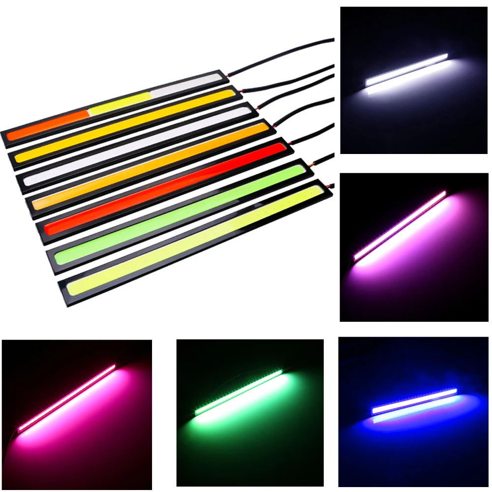 

1x Universal Vehicle Led Strip 17CM COB Car Led Strip For Auto DRL Daytime Running Light External Waterproof Styling 12V Led Bar