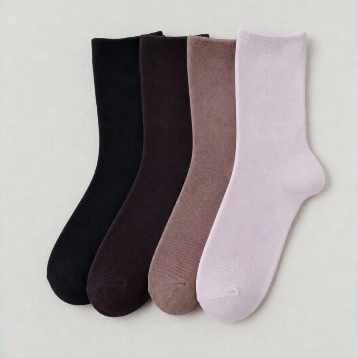 4/8 Pairs of Multi-Colored Women's Mid-Calf Socks, Coffee-Colored Knit Breathable Versatile Student Slouch Socks, Comfortable, Breathable, Moisture-Wicking, Soft, Gentle, Casual, Suitable for Spring, Summer, and Autumn