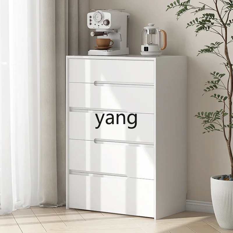 CX minimalist light luxury cream style white five-bucket bedroom solid wood storage cabinet