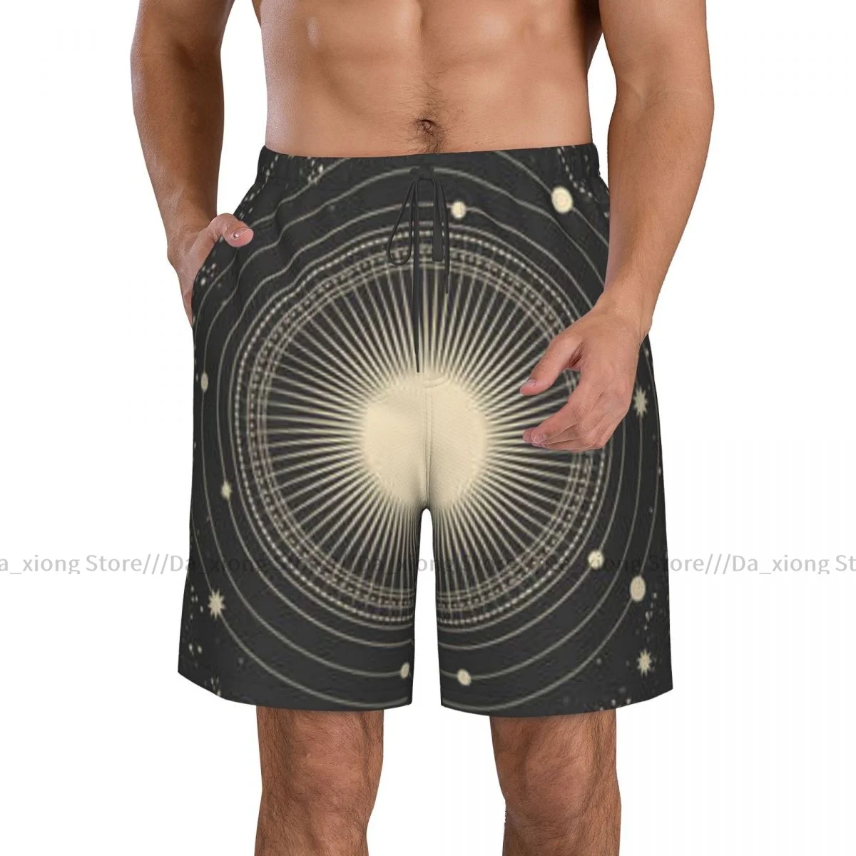 Mens Swimwear Swim Short Trunk Magic Tarot Card Night Celestial Beach Board Shorts Swimming Surffing shorts