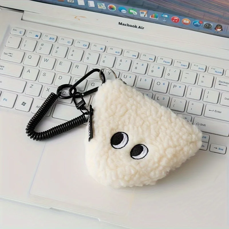 かわいい米野菜ロールぬいぐるみ財布、かわいい吊り下げ収納バッグ、ジッパー付き軽量ポータブルオーガナイザーポーチ
