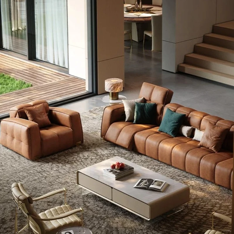 Minimalist Modern Living Room Sofas Lazy Leather Nordic Multifunctional Outdoor Sofa Luxury Designer Muebles Salon Furniture