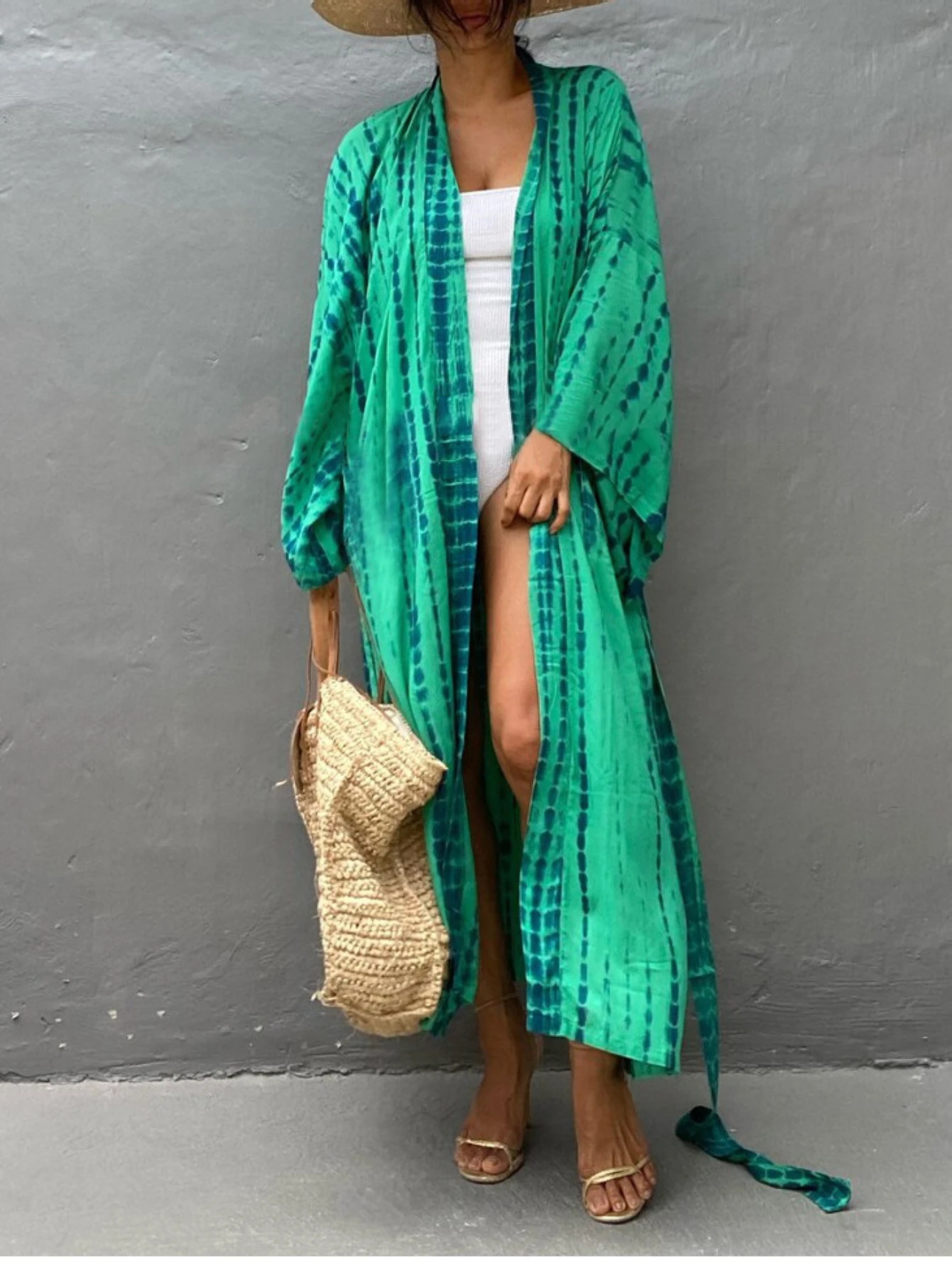 

MAKABO Платья-кафтаны для женщин, V-образный вырез Moo Moos Красочные накидки с принтом Кафтан Пляжные платья для купальников