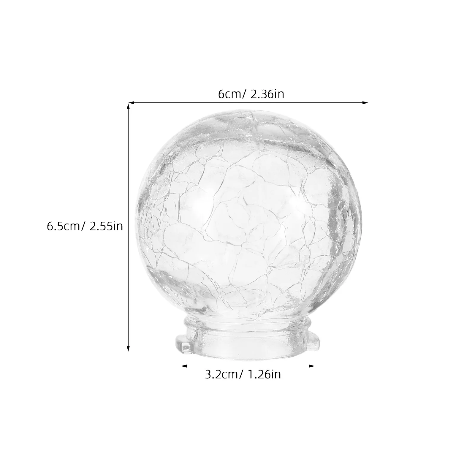 8Pcs Crackle Glass Globe Lamp Shade Replacement Clear Round Sphere Light Fixture Cover for Outdoor Park Garden Bath Vanity