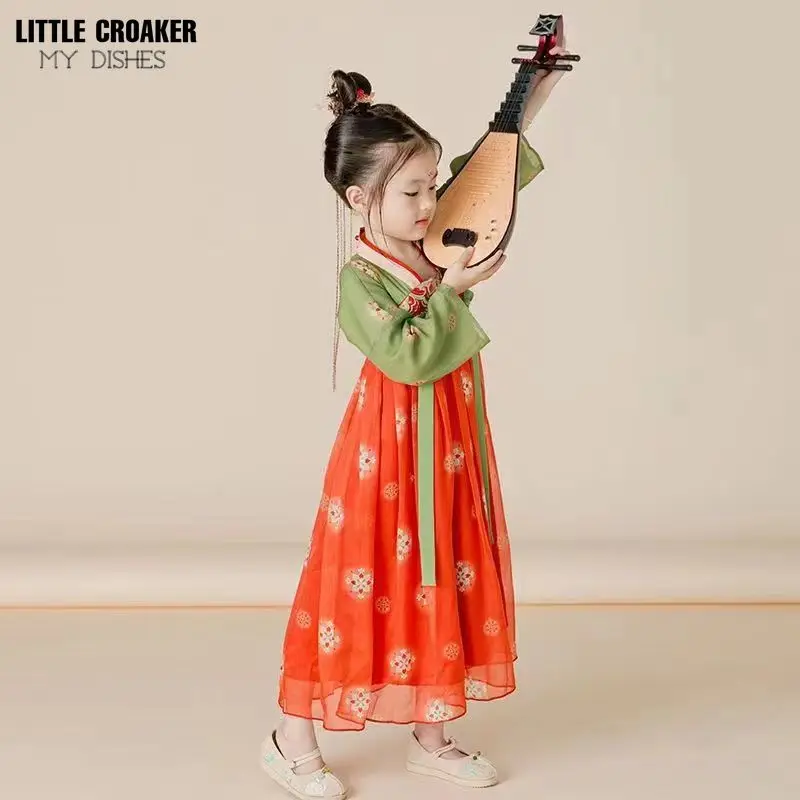 Abiti tradizionali per bambini antichi vestito cinese vestito da ragazza Costume Folk Dance Performance Hanfu per bambini