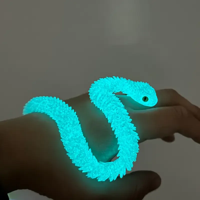 3D Printed Viper Decoration, Glowing Figures with Movable Joints, Animal Models That Can Swing, Household Bookshelf Toys