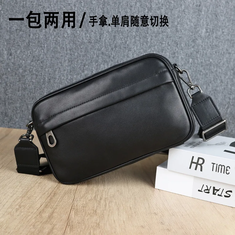 Leather men's bag new crossbody bag casual simple multifunctional handbag trendy casual travel shoulder bag SAC