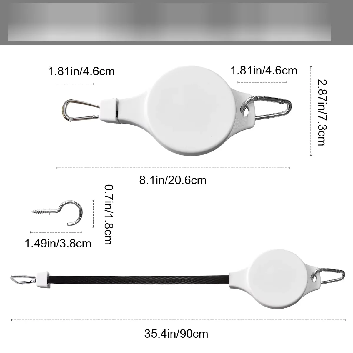 Retractable Plant Pulley Adjustable Hanging Flower Basket Hooks for Hanging Plants Heavy Duty, Indoor Outdoor Plant Hanger