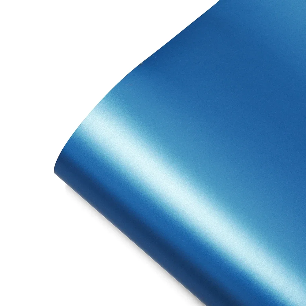 Metallic Matte Satin Ice Blue Car Wrap Stickers Color Change Vinyl Film Bubble Free Wrapping Car Accessories Exterior Interior