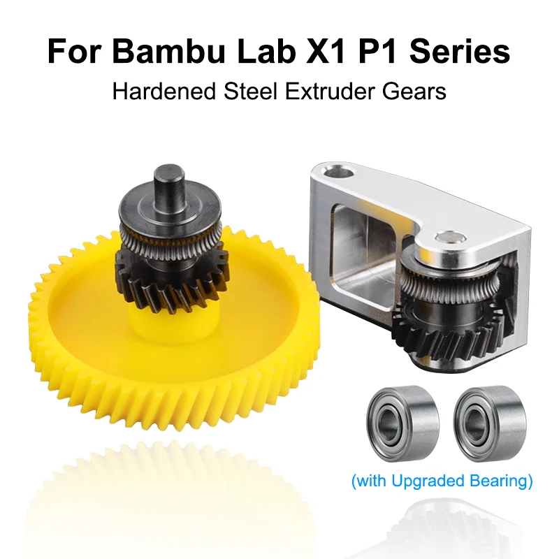 Gehärtete Stahl-Extrudergetriebeeinheit für Bambu Lab X1 X1C P1P P1S Hotend Extruder Ersatz Hochfeste 3D-Drucker Zubehörteile