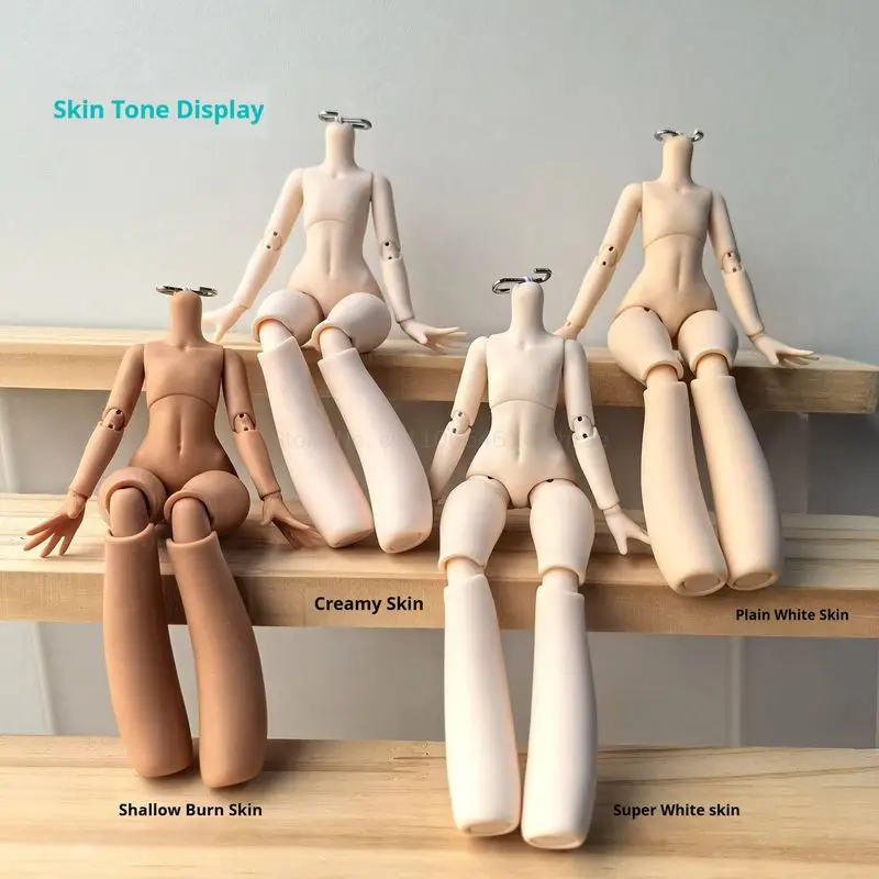 1/12 Female Cute Chibi BJD Doll Body Big Radish Leg Articulated Figure Chubby Doll Body Customizing Compatible Ob11 Gsc Head
