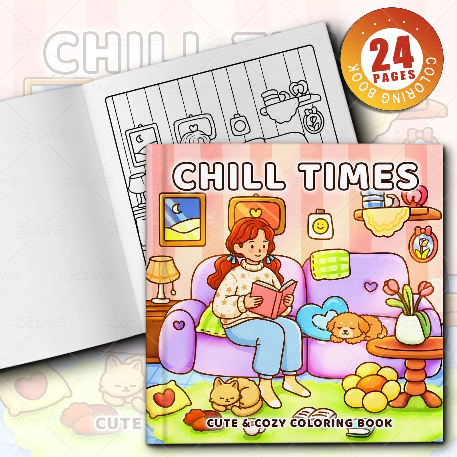 CHILL TIMES Bold-easy Patterns Coloring Book for Adults Cute Drawing Book Perfect Gift for Party and Birthday
