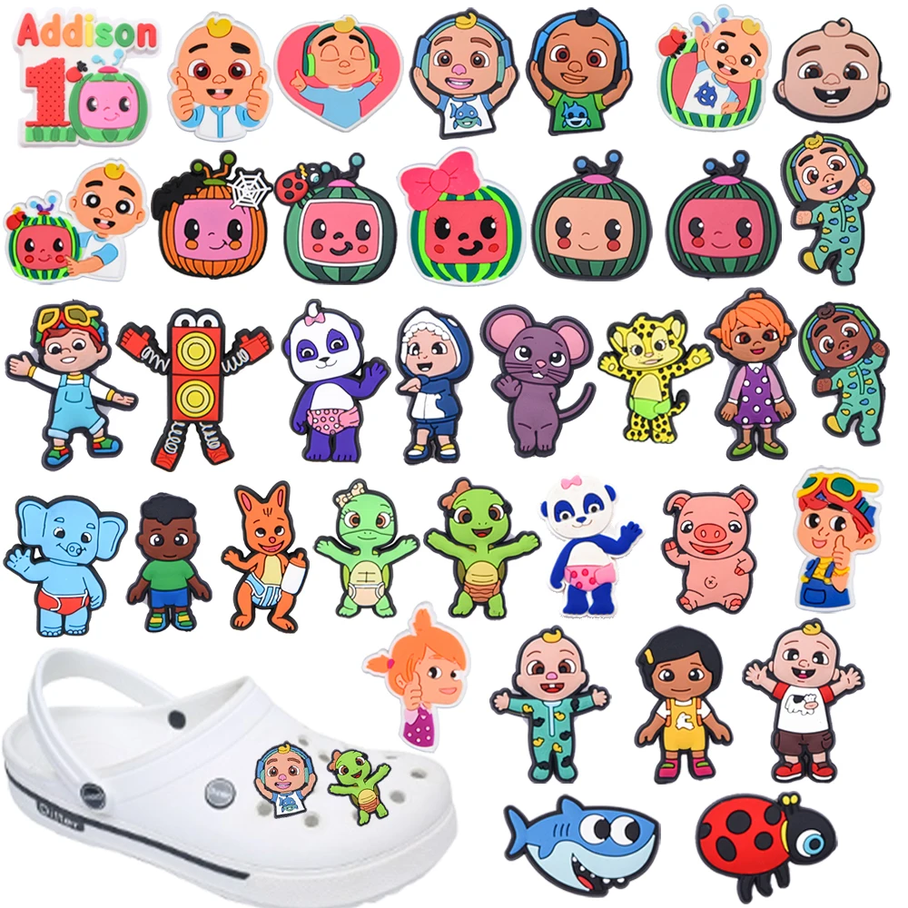 1-100 قطعة MINISO جديد البطيخ الطفل سلسلة البلاستيكية إكسسوارات أحذية صالح مع ثقب الأساور DIY بها بنفسك انفصال مقاوم للماء هدايا الاطفال #1