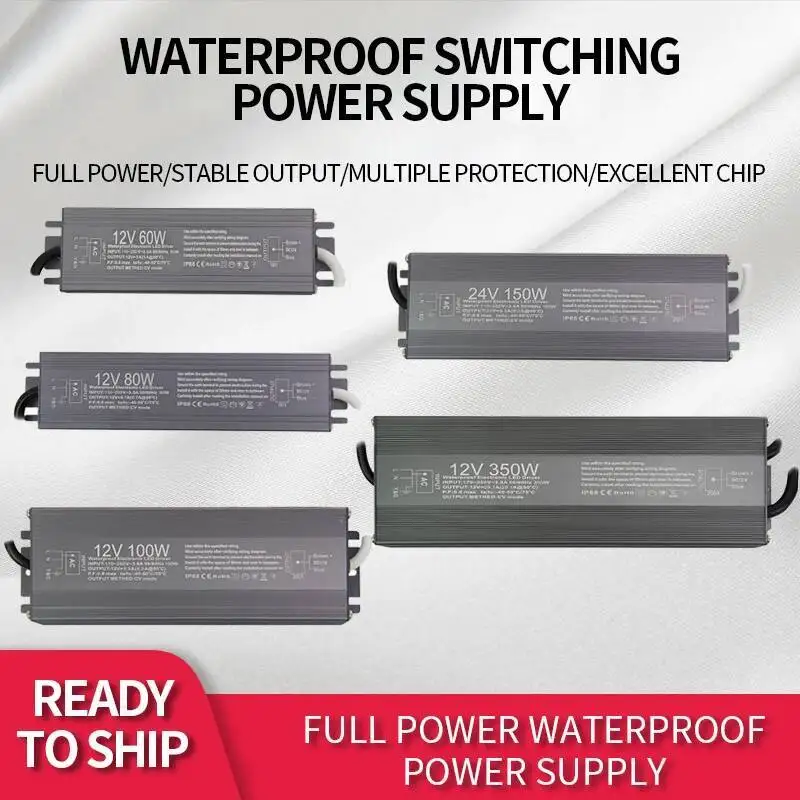 IP67 wodoodporny FS-400 ultracienki zasilacz impulsowy 12V 24V 400W sterownik LED światła transformator zewnętrzny