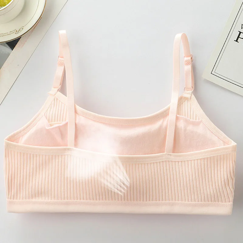 4 Pcs/Pack Wireless Sports Bras For Girl Adjustable Shoulder Strap Teen Girls Cotton Bra Sponge Padding Cup Girls Training Bras