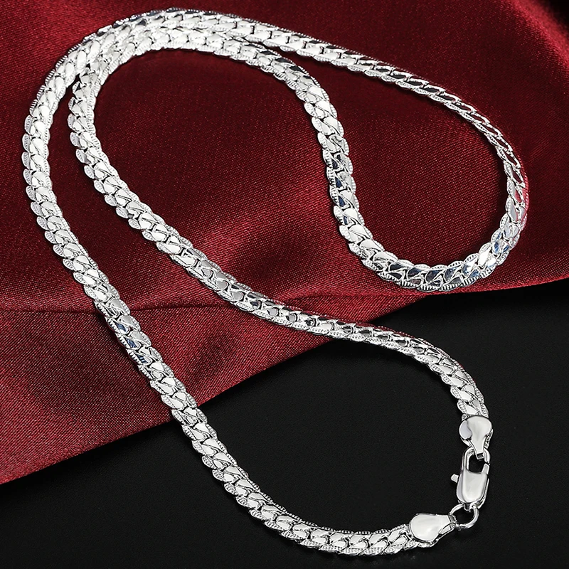 Juego de Joyería de Eslabones Figaro de 6mm para Hombre y Mujer, Plata de Ley S925, Hipoalergénico, No se Desvanece, Varios Tamaños 8 16 18 20 22 24 Pulgadas, Combinación de Collar y Pulsera, Joyería Fina de Lujo para Bodas y Uso Diario, Regalo para Cumpleaños y Fiestas, Venta al Por Mayor